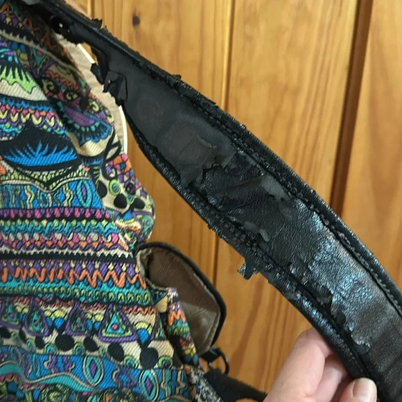 Sakroots multicolor flap backpack side pockets - Picture 7 of 9